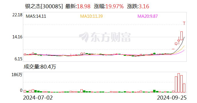 深交所：银之杰5个交易日累涨122% 自然人买入占比达88.17%