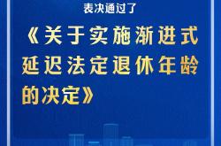 《关于实施渐进式延迟法定退休年龄的决定》表决通过